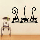 Lovely Three Black Cat DIY Wall Stickers Animal Room Decoration personality Y9D8