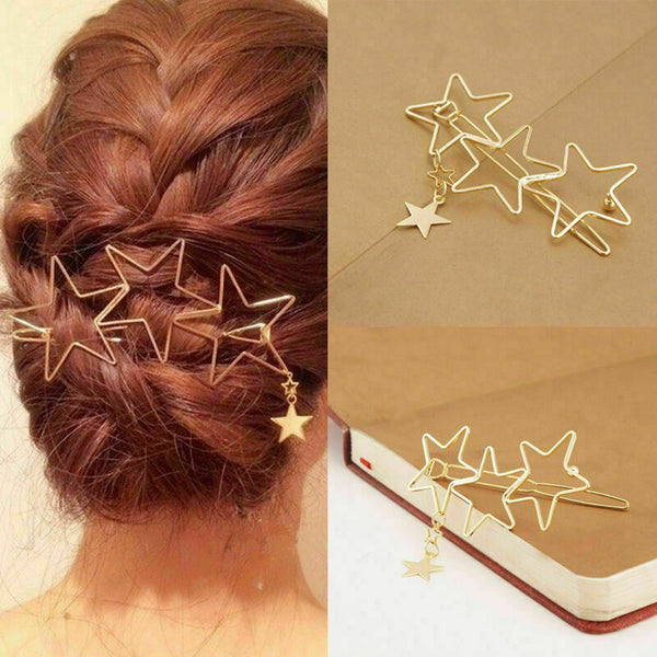 Women Hollow Five-pointed Star Hairpin Hair Clip Bobby Pins Hair Accessorie