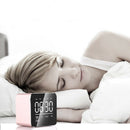Alarm Clock With Wireless Bluetooth Speaker, Metal Mini Square Portable Spe