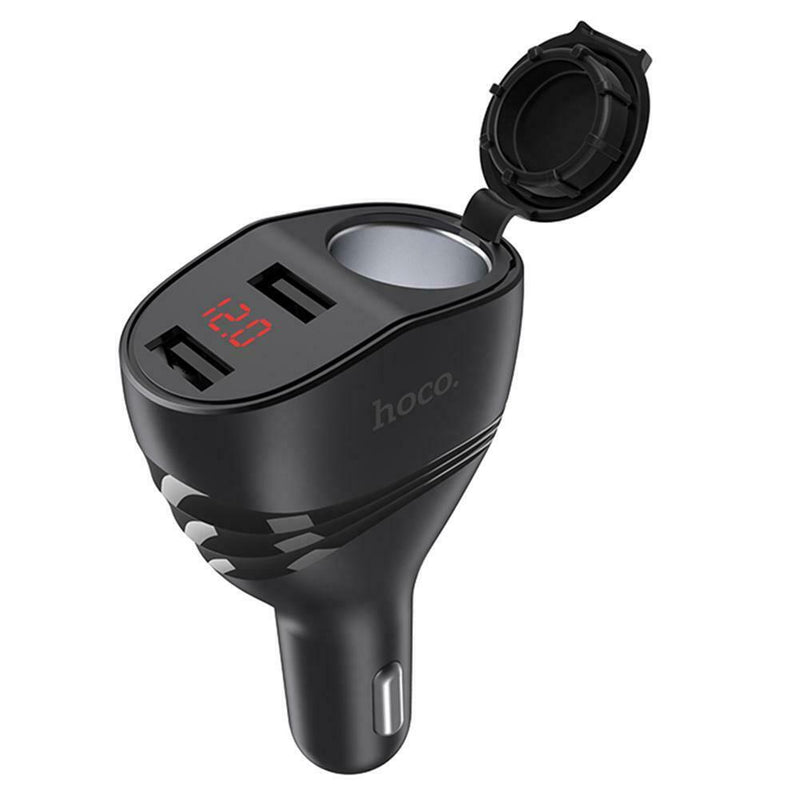 Z34 3.1A Dual USB Car Charger W/LED Display Universal Phone Car-Charger Black