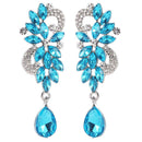 Glossy Rhinestone Dangle Ear Stud Women Glitter Drop Earrings Jewelry Gift A