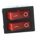 5 Pcs x Red Light Illuminated Double SPST ON/OFF Snap IN Boat Rocker Switch