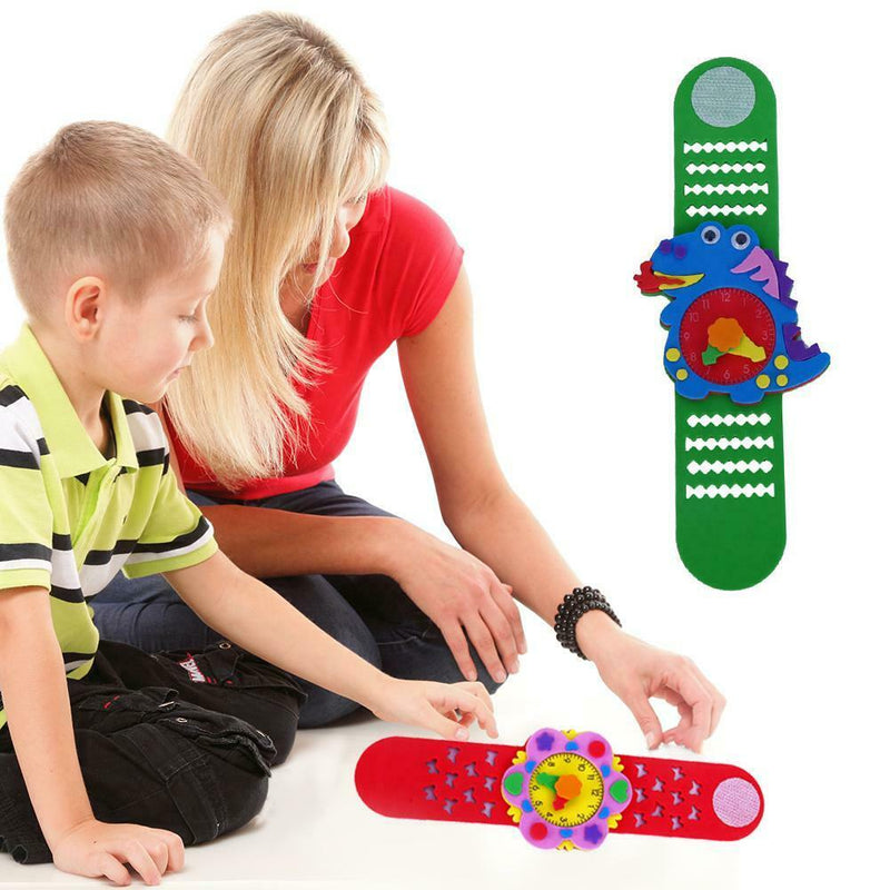 Creative Handmade DIY Watch Stickers Cartoon Clock Kindergarten Educational Rand