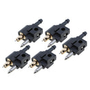 5 Pack 6mm 1/4" Fuel Hose Line Connector Fittings For Yamaha Fuel Pipe Black