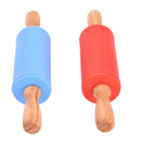 Wooden Handle Non-stick Silicone Rolling Pin Dough Roller Kitchen Tools 3C