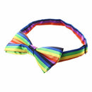 Mens Tuxedo Rainbow Stripe Woven Bow Tie Bowtie Necktie