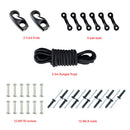 Kaya Bungee Kit Bow & Stern Tie Downs 2.5m Rope 6 Padeyes 12 Rivets 2 Cord Ends