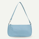Fashion Alligator PU Handbags Women Solid Underarm Shoulder Bags (Blue)