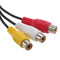 3.5MM A/V JACK TO 3-RCA AUDIO VIDEO CONNECTOR CABLE AUX ADAPTER TV CORD 19CM