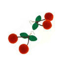 Cute Women Girl Cherry Pom Pom Ball Drops Earrings Women Jewelry Dangl