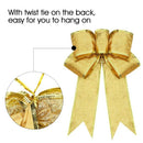 12 Pcs Glitter Christmas Tree Bow Ribbon Bows, Long 10 Inches and Wide 8 In