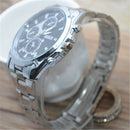 Men Fashion Casual Steel Belt Glass Mirror Three Eyes Quartz Bracelet Watch