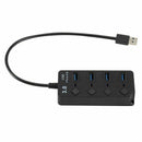1Pc 4Port USB 3.0 Hub Splitter AC Power Adapter For PC 5Gbps + US Plug TIC QAE
