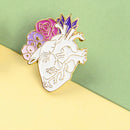 Anatomical Heart Enamel Pins Brooch Shirt Jacket Lapel Badge Gift (White) A