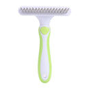 Pet Cat Dog Hair Removal Needle Comb Fur Trimming Open Knot Brush (Grey) A