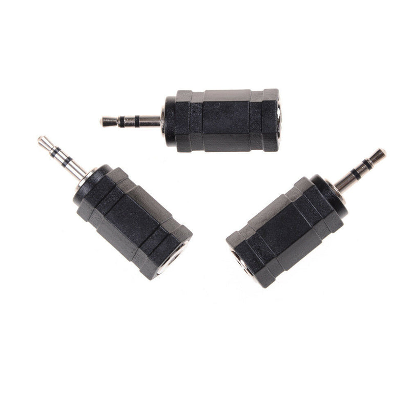 3pcs Black 2.5mm Male to 3.5mm Female Audio Stereo headphones  Adapter Plug JR