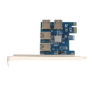 PCI Expansion Card X1 to 4Slots USB3.0 Converter Adatper PCIE Riser Cards