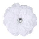 Rhinestone Peony Flower Hair Clip for Girl Toddler Lady White S5E4