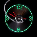 Flexible Gooseneck LED Clock Mini USB Fan Cool For PC Notebook Time Display New