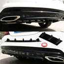 Universal Lower Rear Body Bumper Lip Diffuser Shark Fin Spoiler Gloss Black UXS