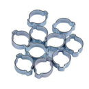 10pcs Double Ears Hose Clamp 2 Ear Wide Adjustable 9-11mm Carbon Steel Double