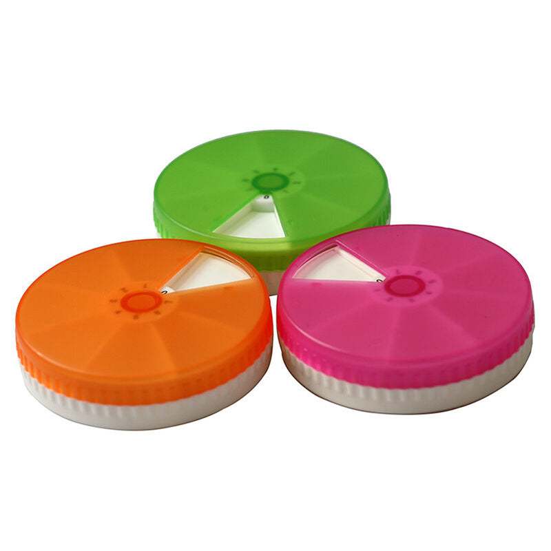 7 Day Weekly Tablet Pill Organizer Medicine Box Case Holder Container Round Cy