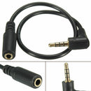 90 degree right angled 3.5mm 4 poles Audio Stereo Male to Female Extension