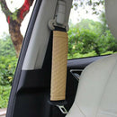 2pcs Stylish Driving Car PU Safety Seat Belt Pads Cover Protector beige