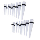 Bulk 10 Pair Ear Expander Taper Tunnels Stretching Plugs 00G-16G Kit Set+O Rings