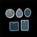 5Pcs Types Silicone Moulds Gem Charm Pendant DIY Molds Jewelry Making Tools JR