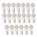 Plastic Hard Wall Picture Frame Hooks Hangers 4-Pin Pack of 20 Large White