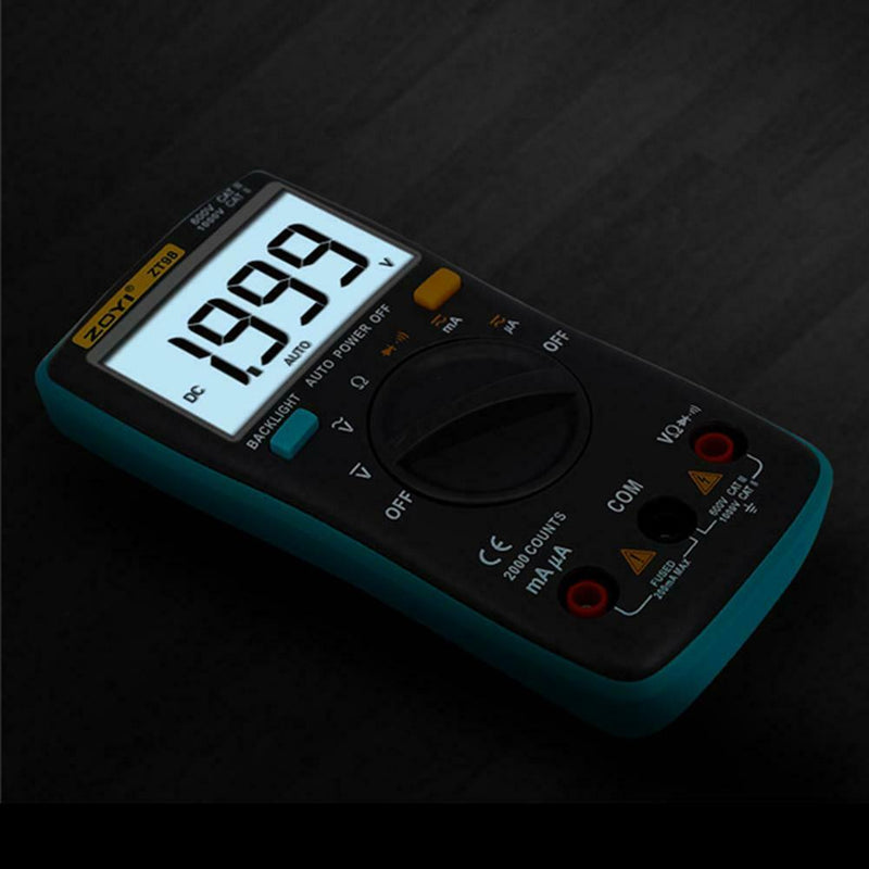 Digital Backlight Multimeter Automatic Range 4000 Counts Voltage Meter Tester