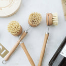 1PC Wooden Long Handle Pan Pot Brush Dish Bowl Washing Cleaning Brush House V7M4