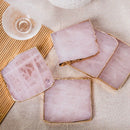 2Pcs Agate Slice Pink Agate Coaster Teacup Tray Decorative Design Stone Coa Z3B1