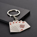Fashion Poker Hand Playing Cards Royal Flush Keyring Metal Collectables Key G3Y0