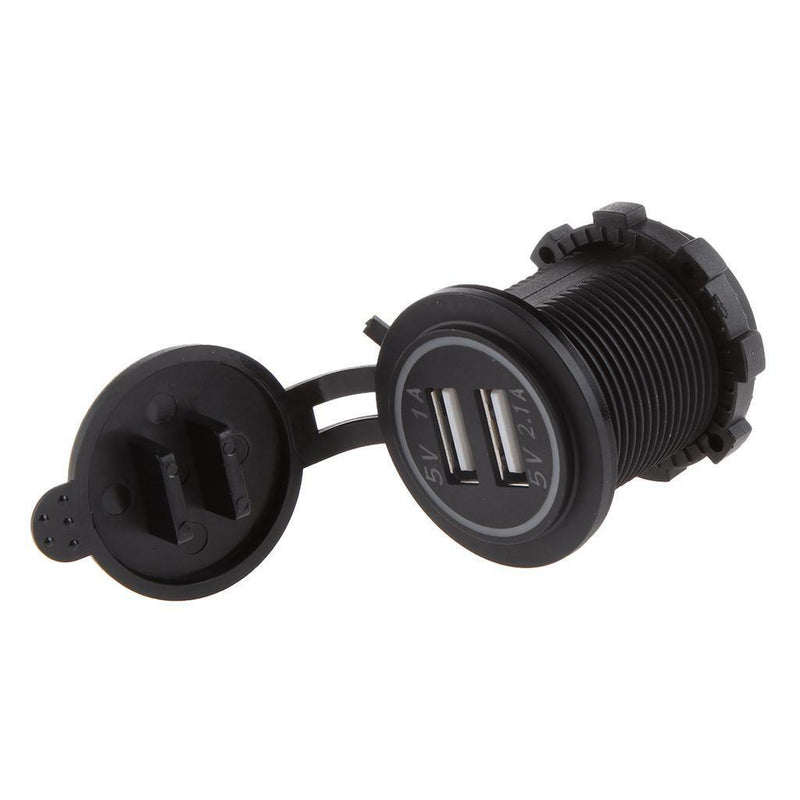 12V-24V 3.1A Green LED Dual USB Port Car Charger Power Adaptor Socket