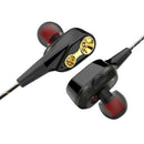 Wired earphone Super Bass Noise Isolation HIFI 3.5mm dual drive stereo In-E