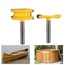 2Pc T Type 1/4" Shank Flute&Bead Router Bit Woodworking Panel Cutter Tool 1-1/2"