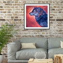 5D DIY Full Drill Diamond Painting Cross Stitch Embroidery (Blue Wolf)