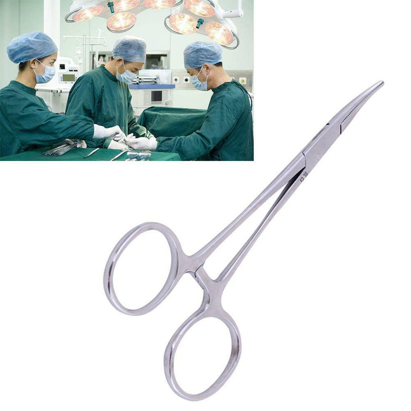 Forceps Hemostatic Clamp Curved Tweezers Stainless Surgical Serrateds