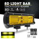 7 Inch 216W Yellow Led Work Light Bar Flood Driving Lamp Car Truck Boat Off