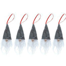 5pcs Xmas Tree Hanging Ornaments Christmas Wreathe Santa Pendants (Grey)