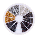3000pcs 6 Color 2mm Brass Round Crimp End Beads for Jewelry Making DIY Craft
