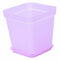 Colorful Plastic Plant Pots with Saucers, Set of 12