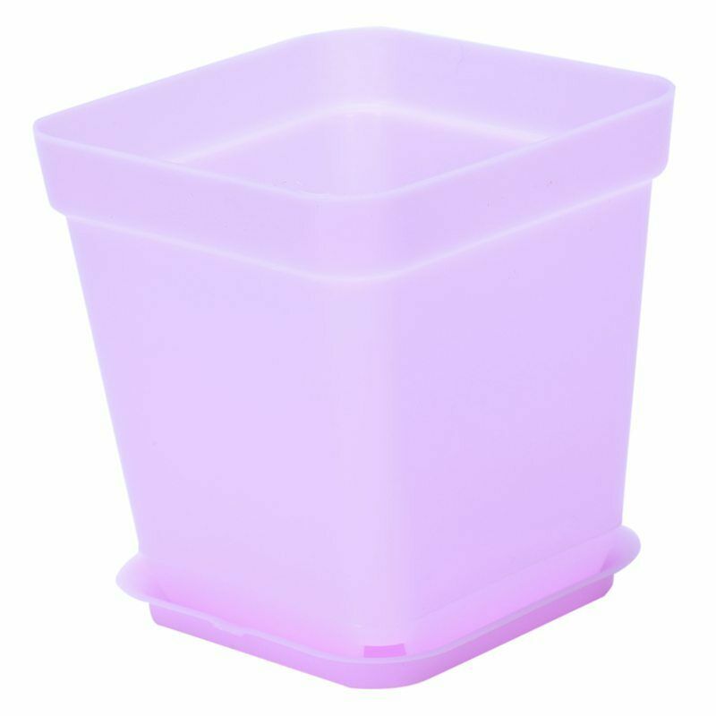 Colorful Plastic Plant Pots with Saucers, Set of 12