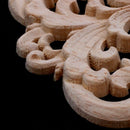 Rubber wood Carved Long Applique Unpainted Flower Walls Cabinets Door Decor R9U9