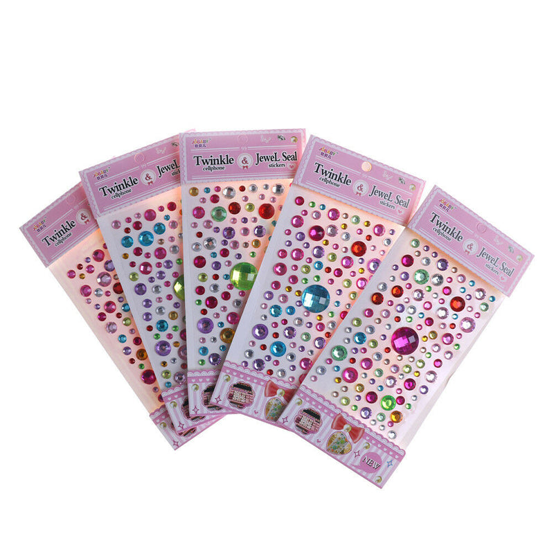 1 Sheet Self Adhesive Rhinestone Crystal Bling Stickers Round Phone DecorCraf 3C