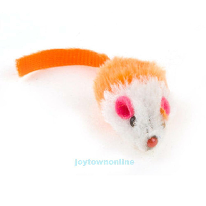 10X Colorful Plush Mouse Mice Pet Cat Toys Mini Funny Playing Sound Interactive