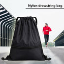 Portable Black Drawstring Bag Shoulders Backpacks for Outdoor Travel School