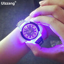 Ulzzang Black Rubber Student Cool Led Night Light Electronic Watch Sports J